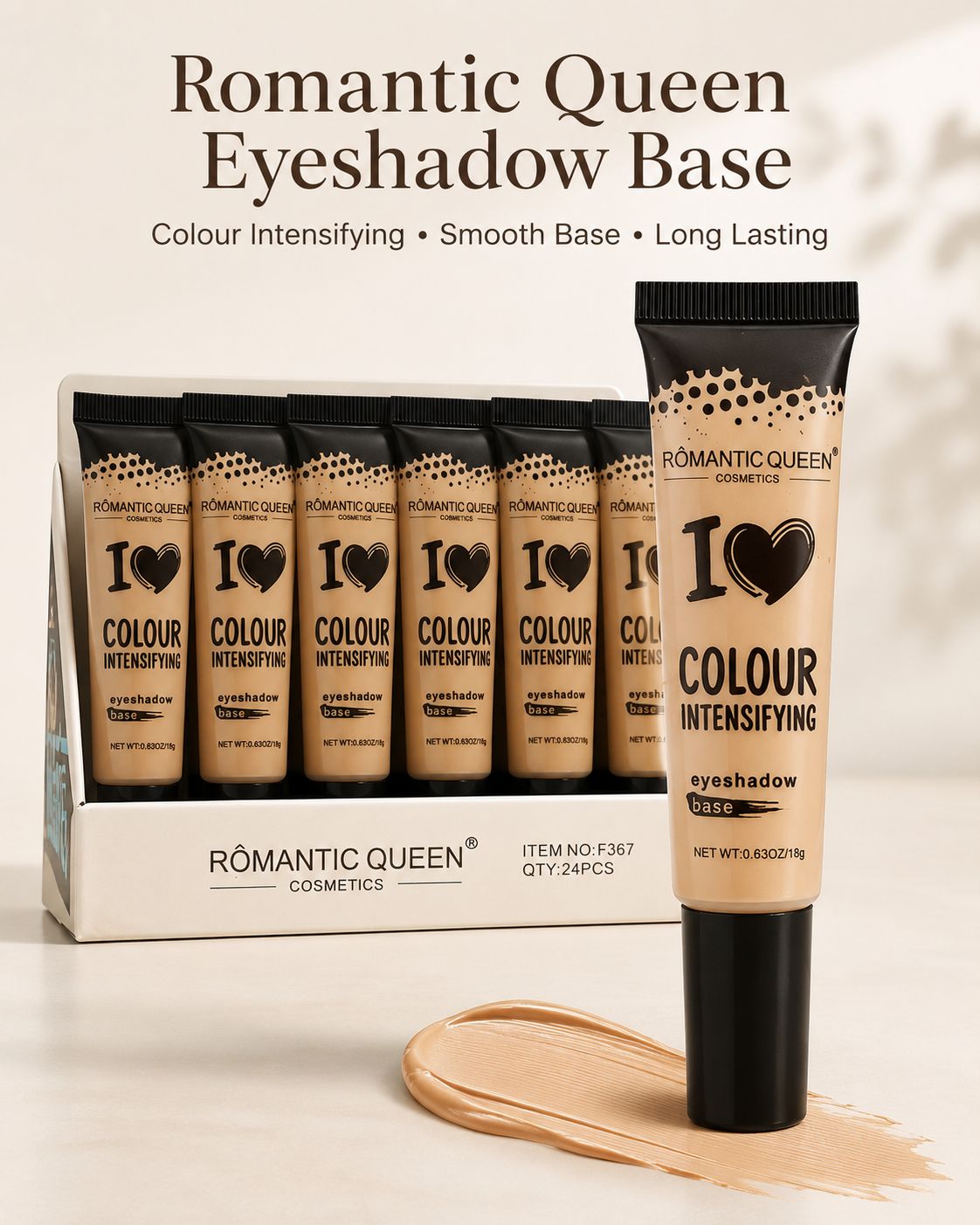 بیس سایه چشم Romantic Queen مدل Colour Intensifying Eyeshadow Base