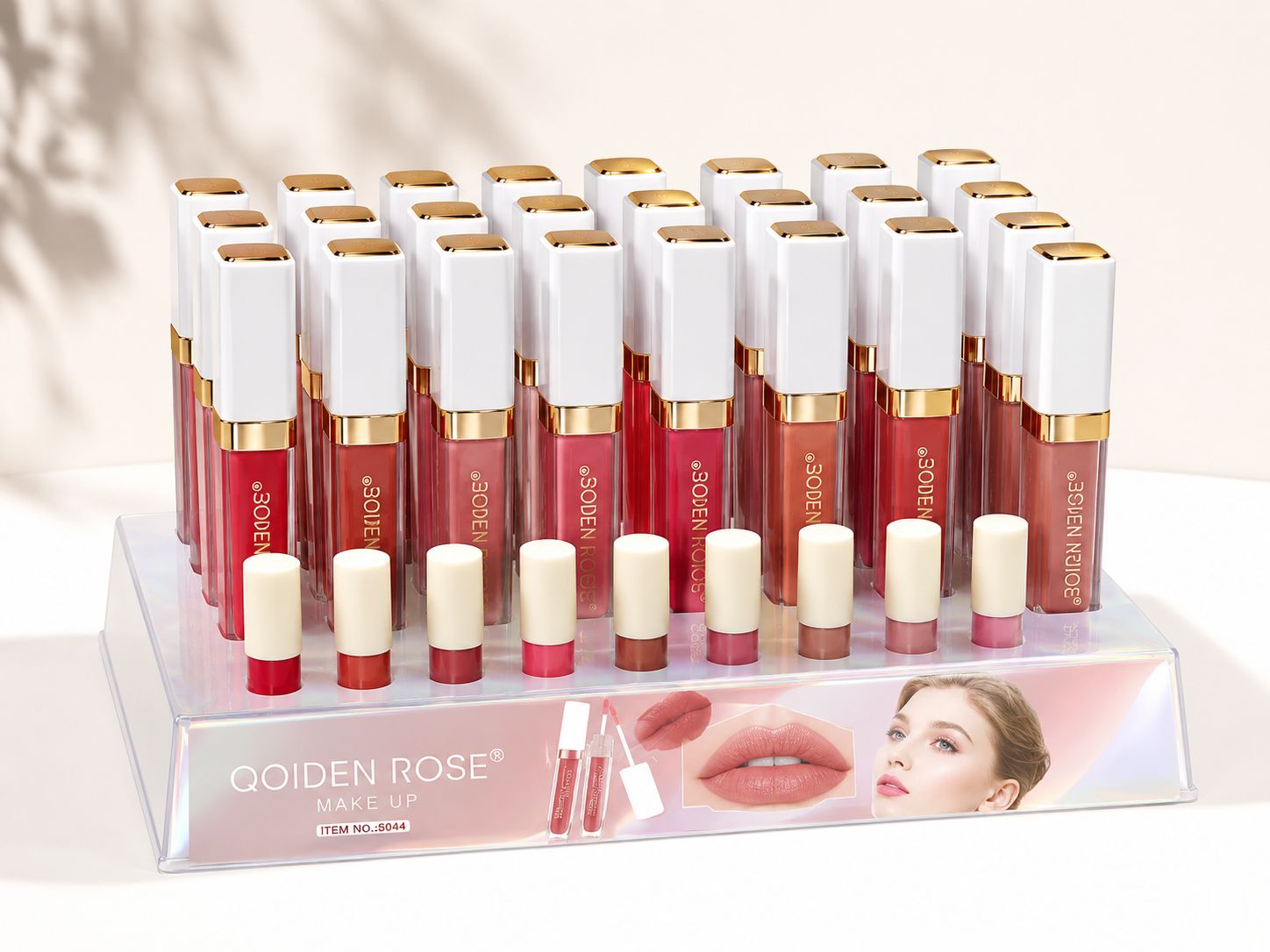 رژ مایع QOIDEN ROSE مدل Lip Gloss Matte Lasting