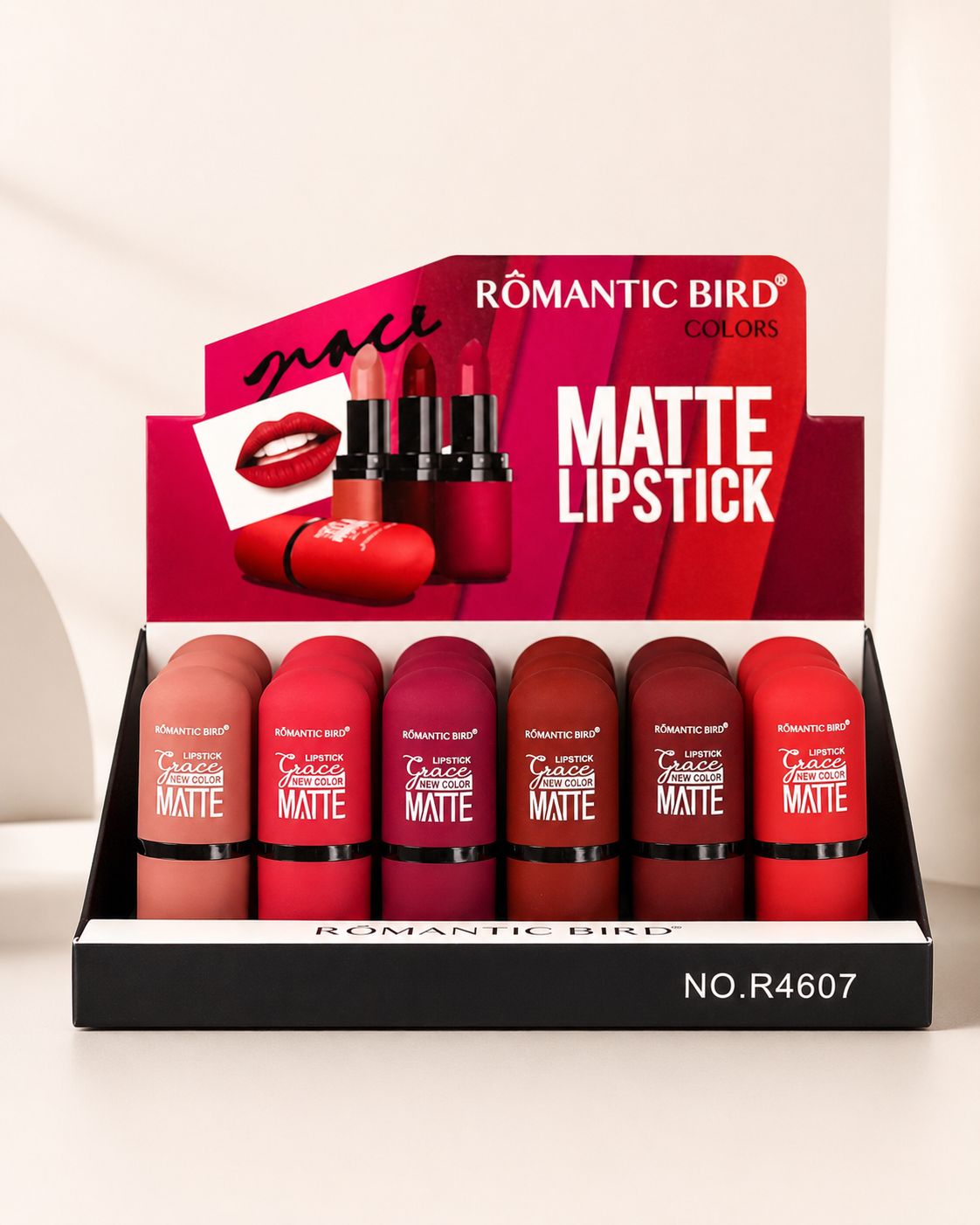 رژ لب جامد مات Romantic Bird مدل Grace New Color Matte Lipstick