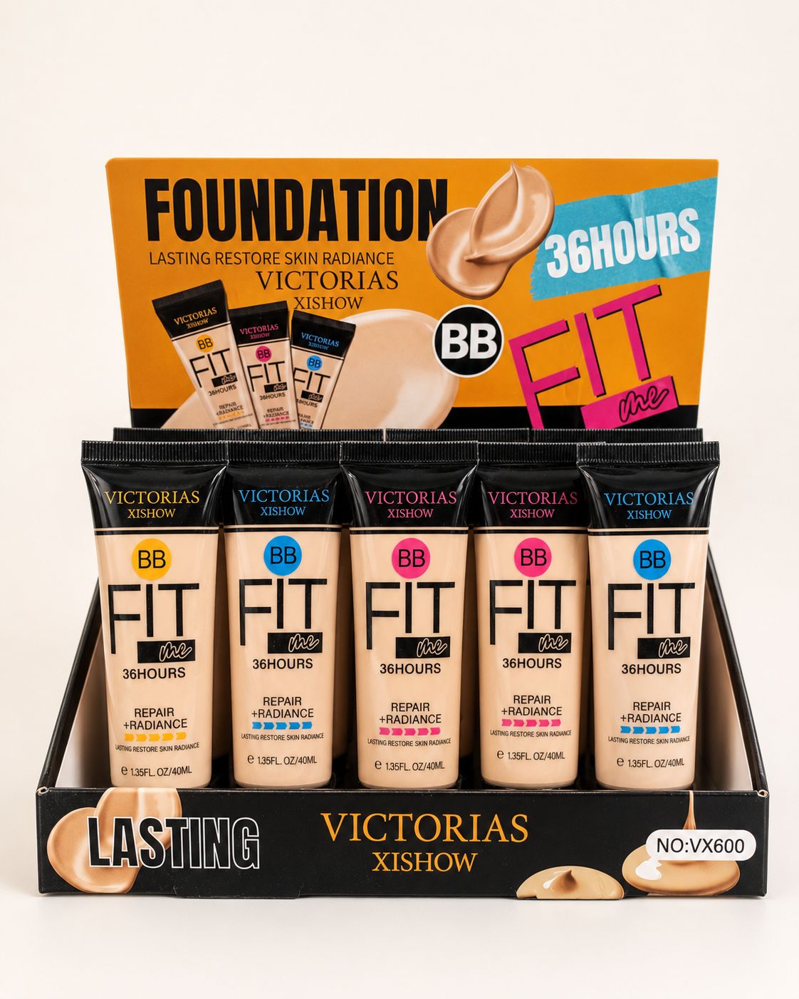 کرم پودر BB Fit Victorious Xishow مدل Foundation 36Hours