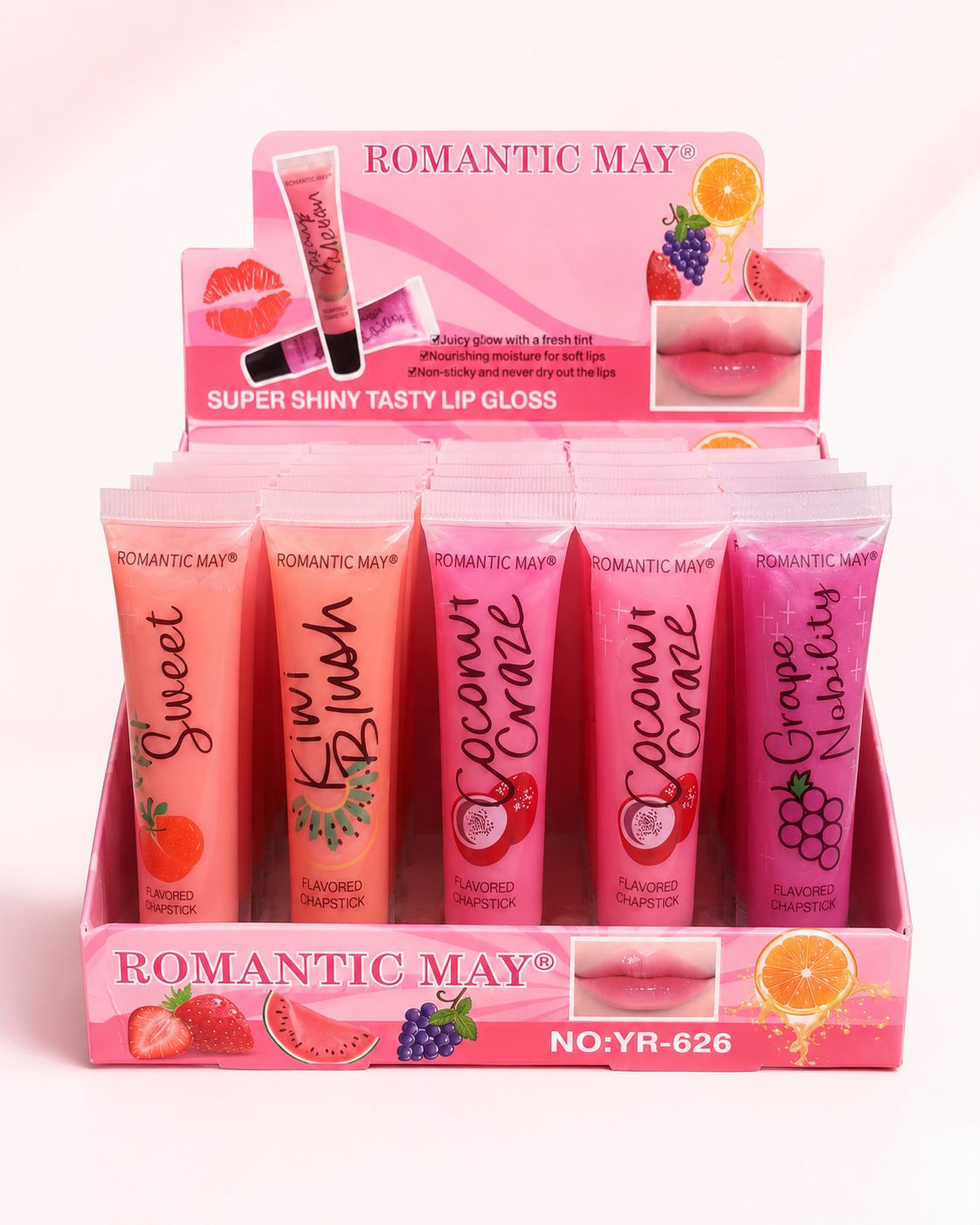 لیپ گلاس میوه‌ای Romantic May مدل Super Shiny Tasty Lip Gloss